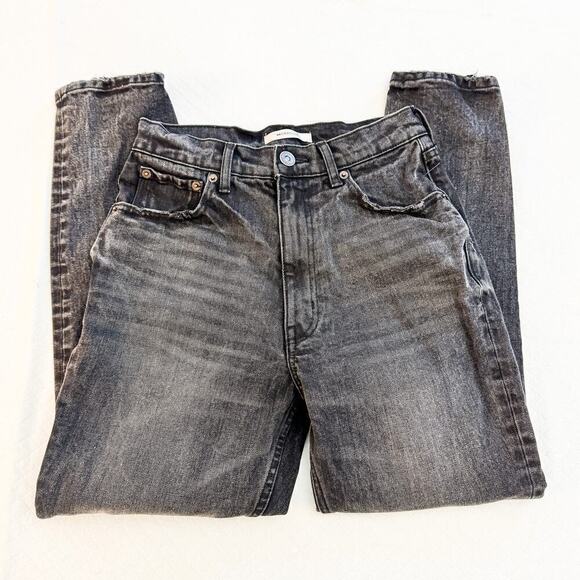 Moussy Vintage Black Charcoal Distressed Denim Jeans Straight Leg Size 25 - Picture 6 of 8